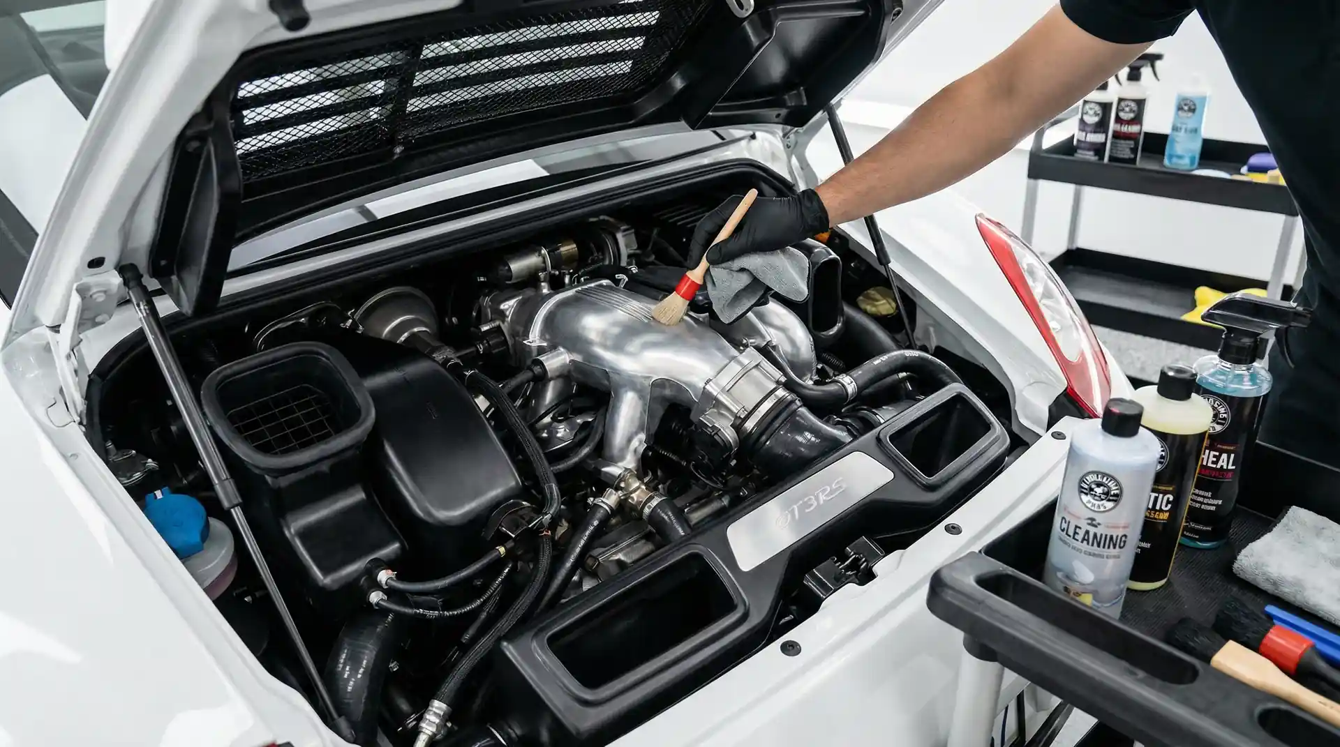 تنظيف حجرة المحرك